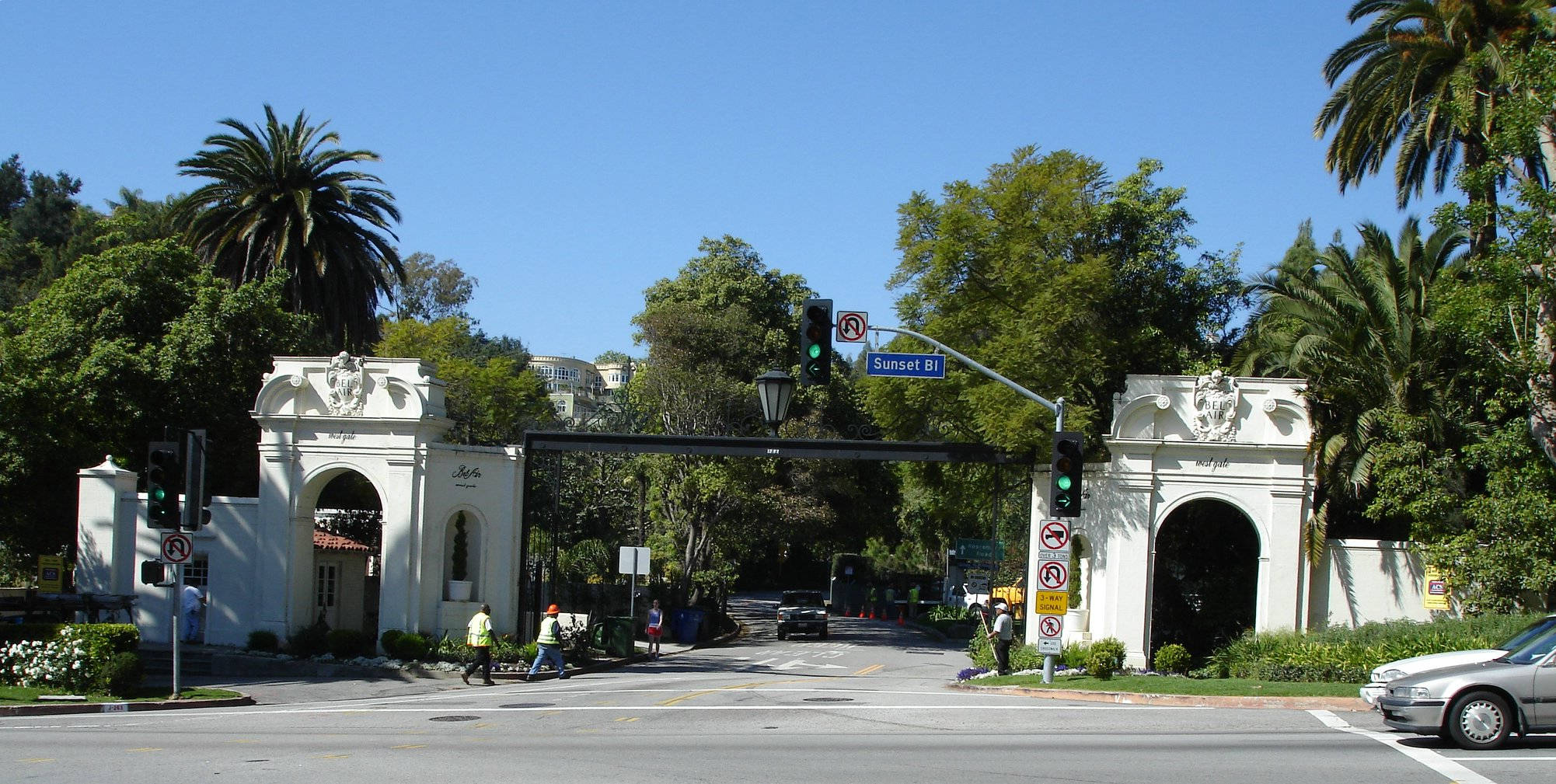 Sunset Boulevard Bel-Air-ingang Muurpapier