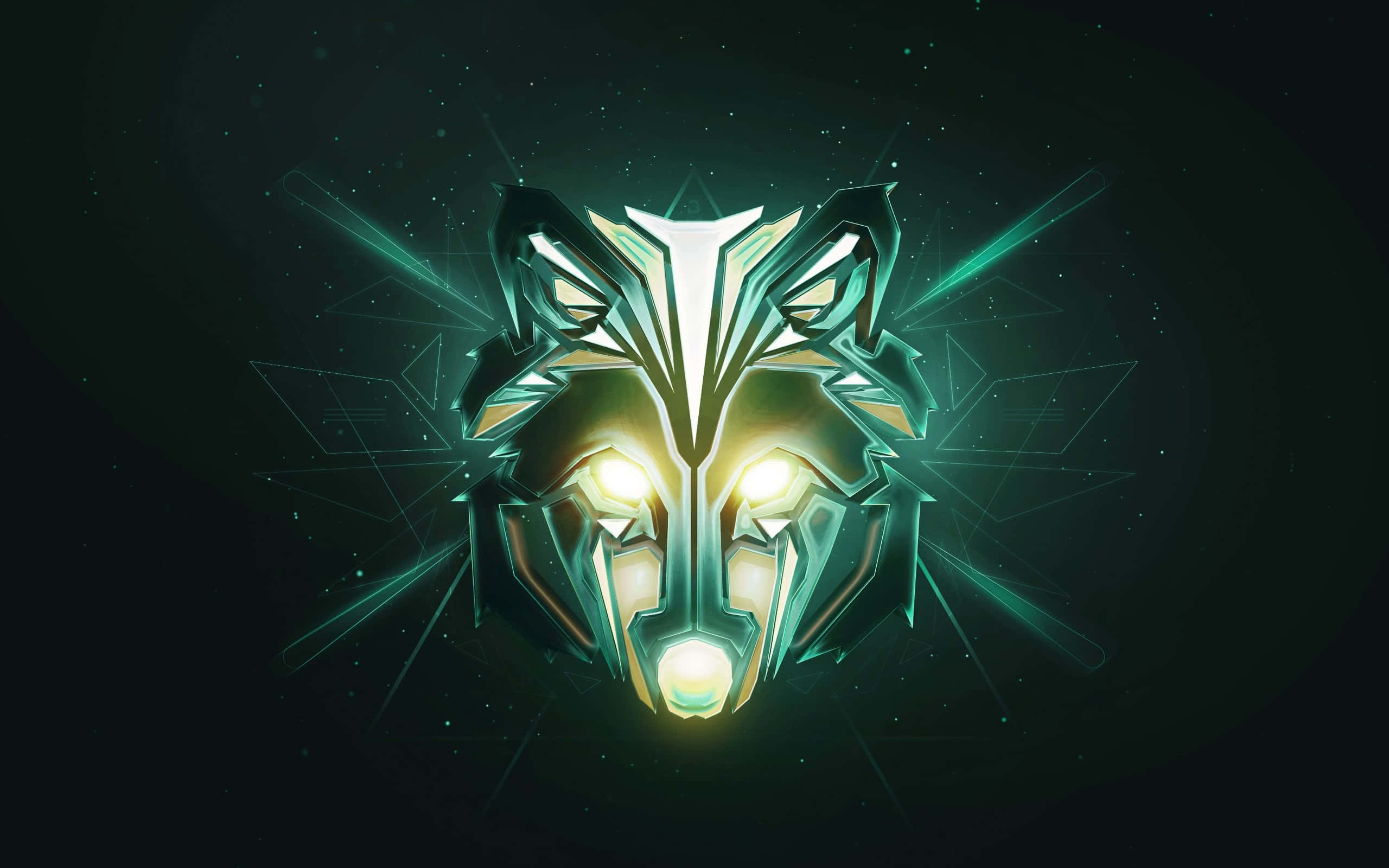 Super Cool Wolf Modern Ontwerp Muurpapier