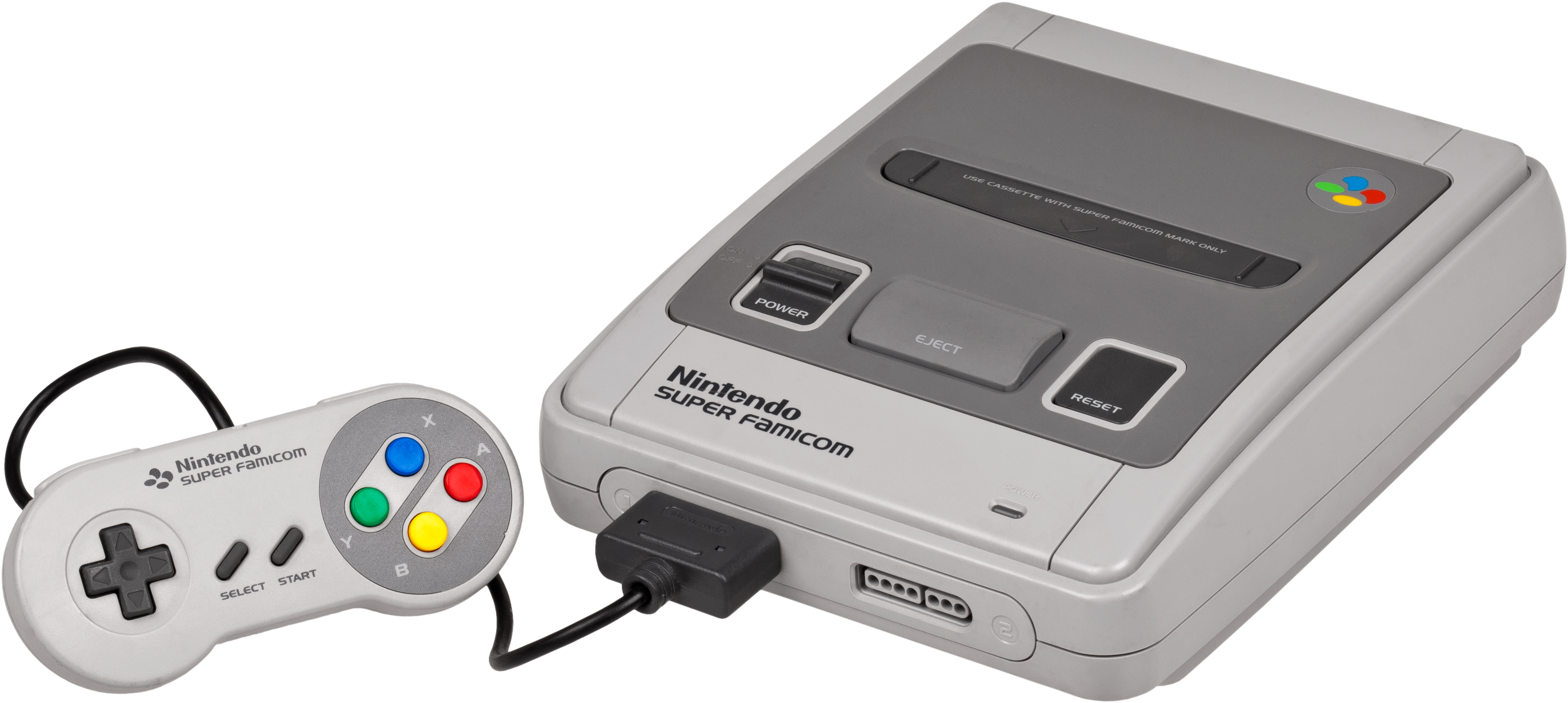Super Famicom-konsole en -beheerder Muurpapier