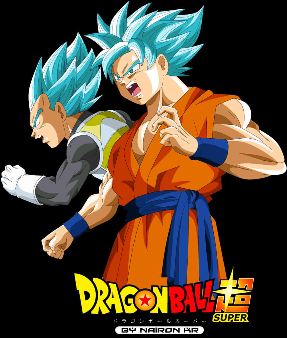 Super Saiyan Blou Goku en Vegeta Dragon Ball Super Muurpapier