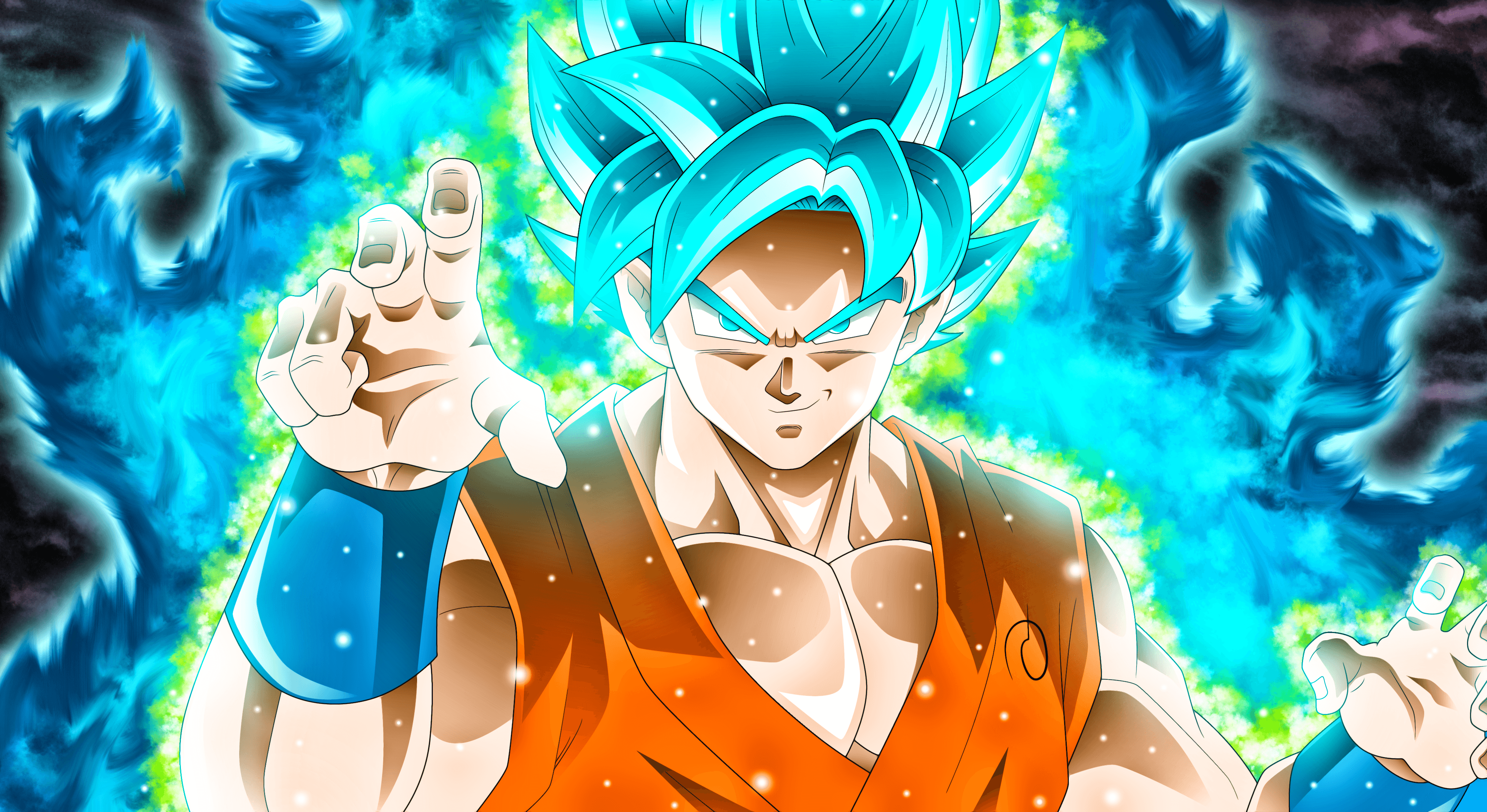Super Saiyan Blue Goku Kragopbou Muurpapier