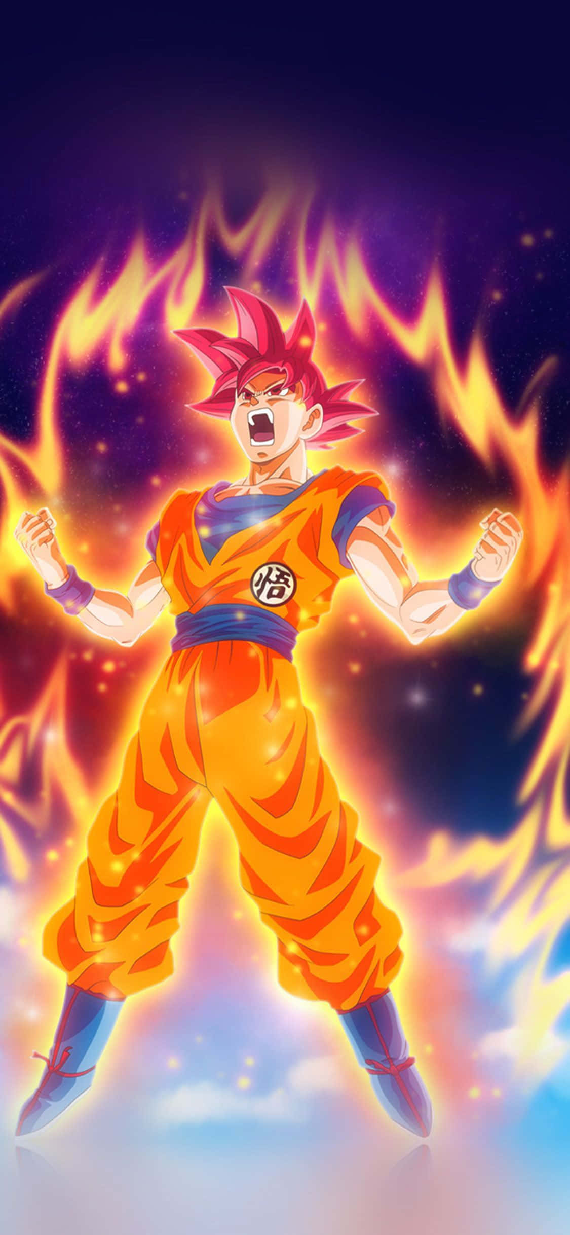 Super Saiyan God Goku Dragon Ball Super iPhone Muurpapier
