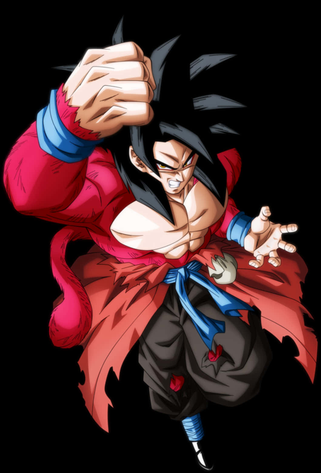 Super Saiyan4 Goku Krag Opbou Muurpapier