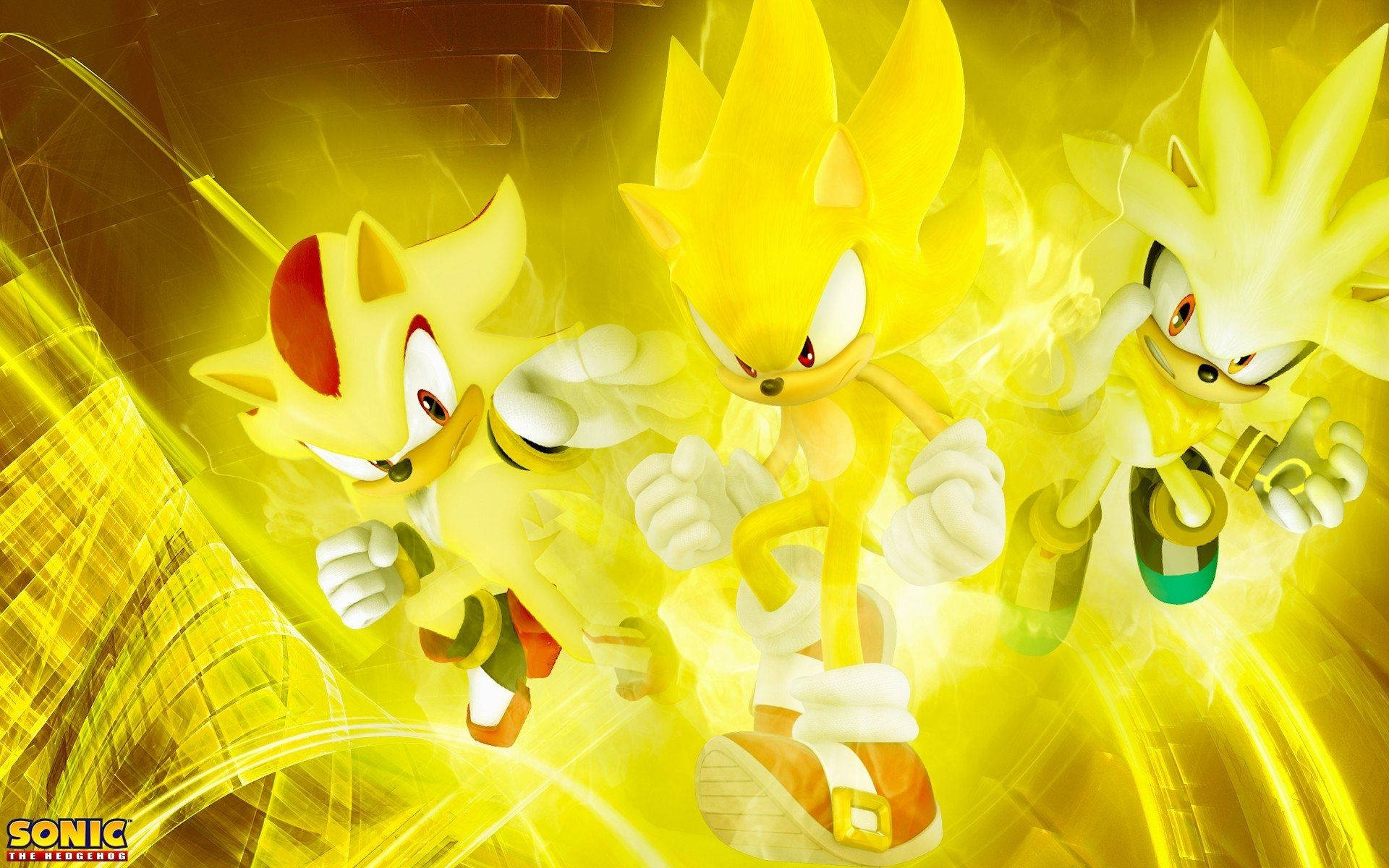 Agtergrond van drie Super Sonic wat helder opflits.