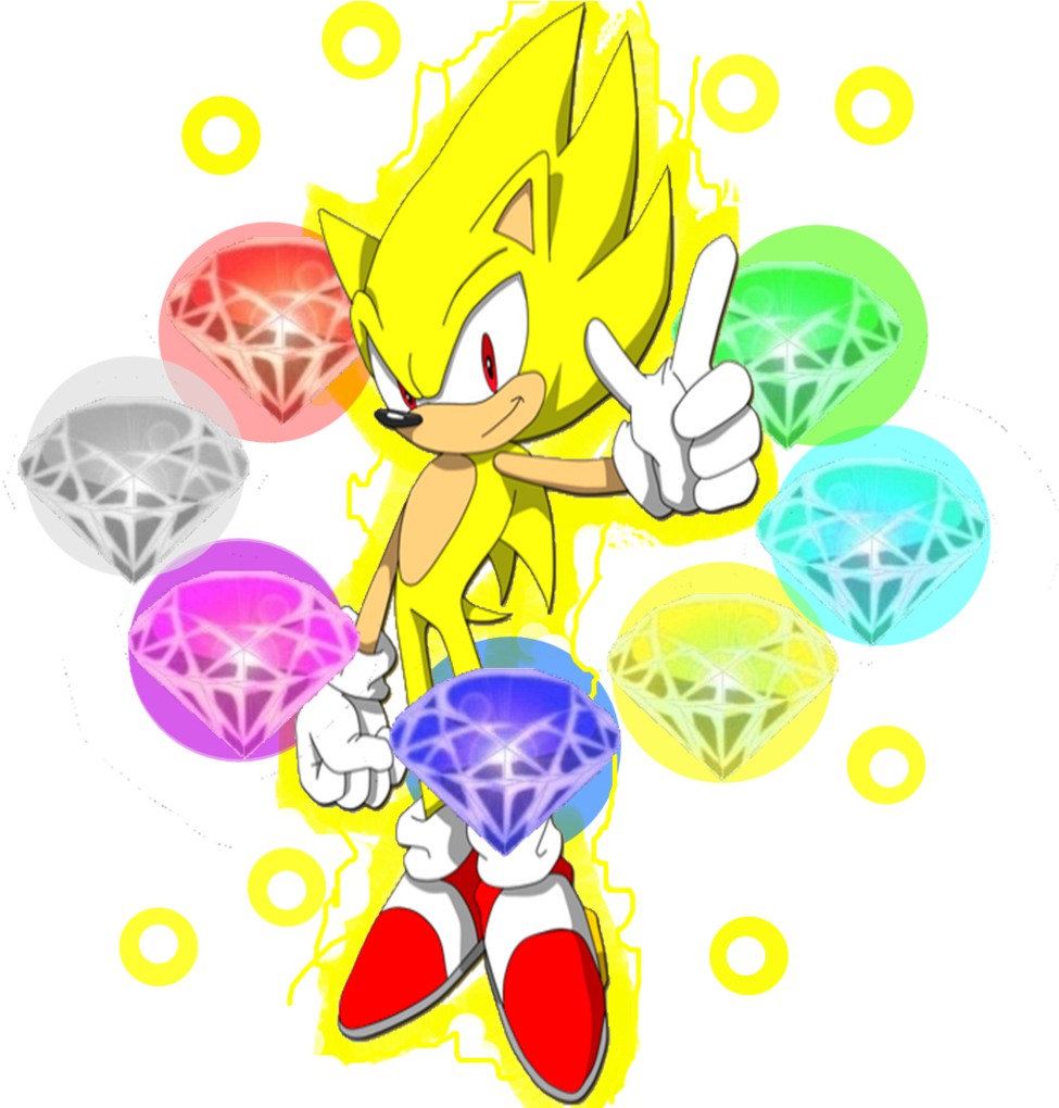 Super Sonic met Chaos Emerald Muurpapier