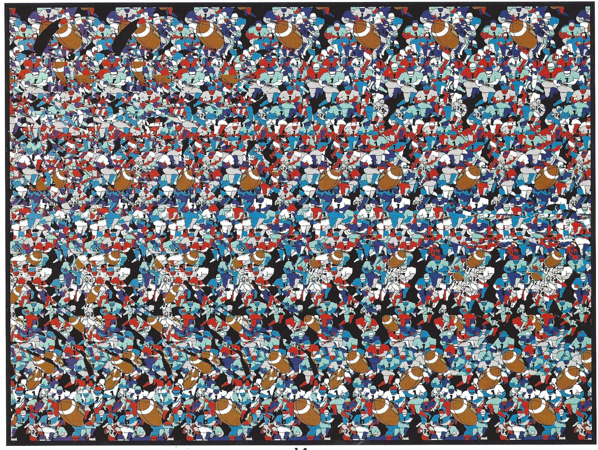 Superbowl Voetbal Magic Eye 3D Stereogram Prent Muurpapier