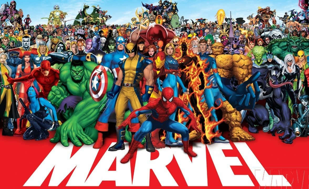 Superhelde en Skurke van DC en Marvel iPad Muurpapier