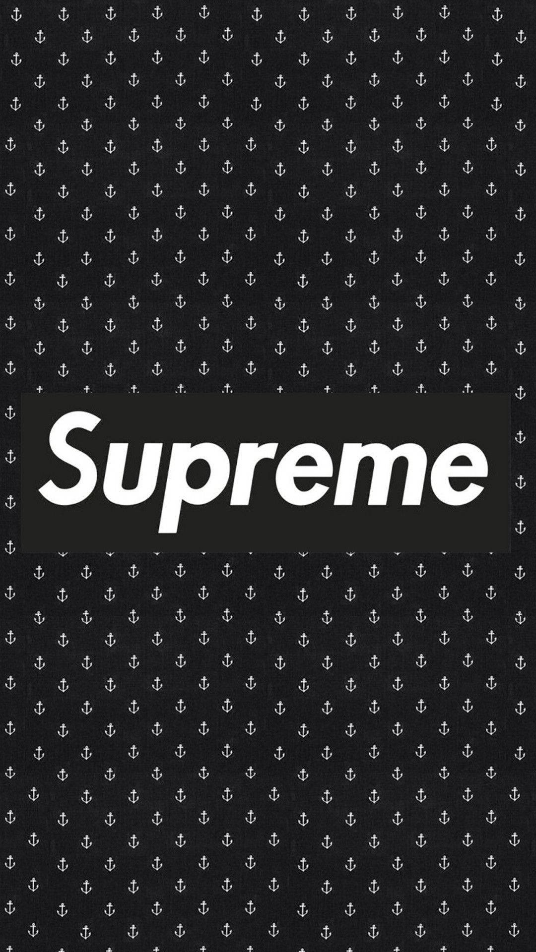 Supreme Handelsmerk in Swart en Wit Muurpapier