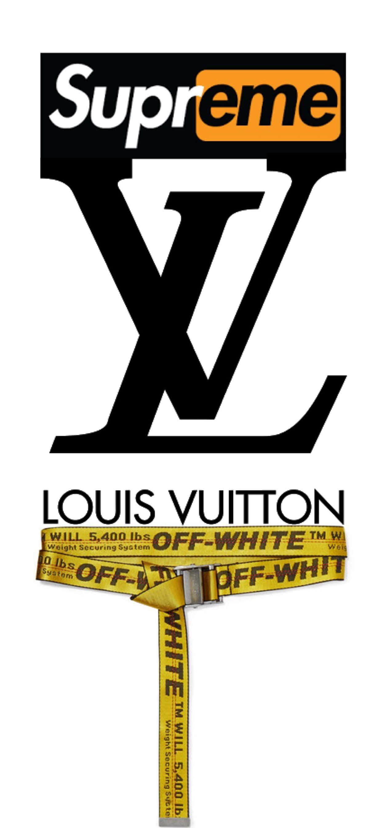 Supreme Louis Vuitton En Off White iPhone Muurpapier