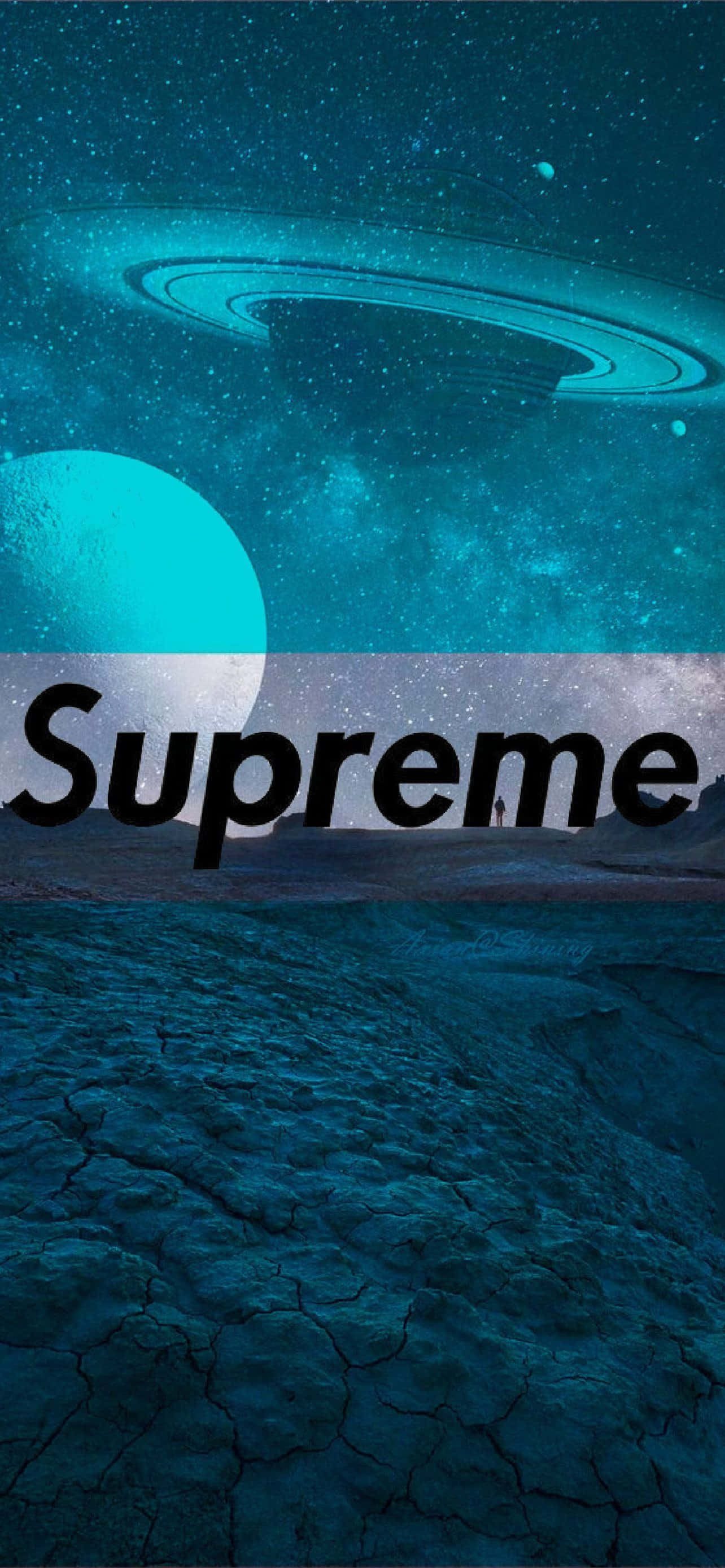 supreme - 'n planeet met 'n blou lug Muurpapier