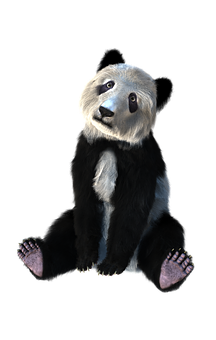 Surrealistiese Sitende Panda Muurpapier
