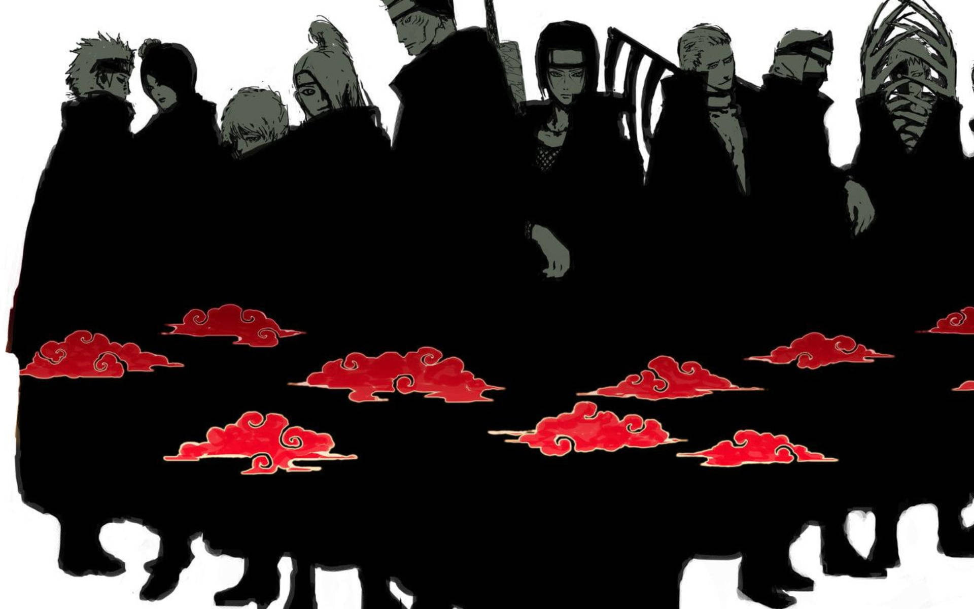 Swart Akatsuki Naruto Karakters Muurpapier