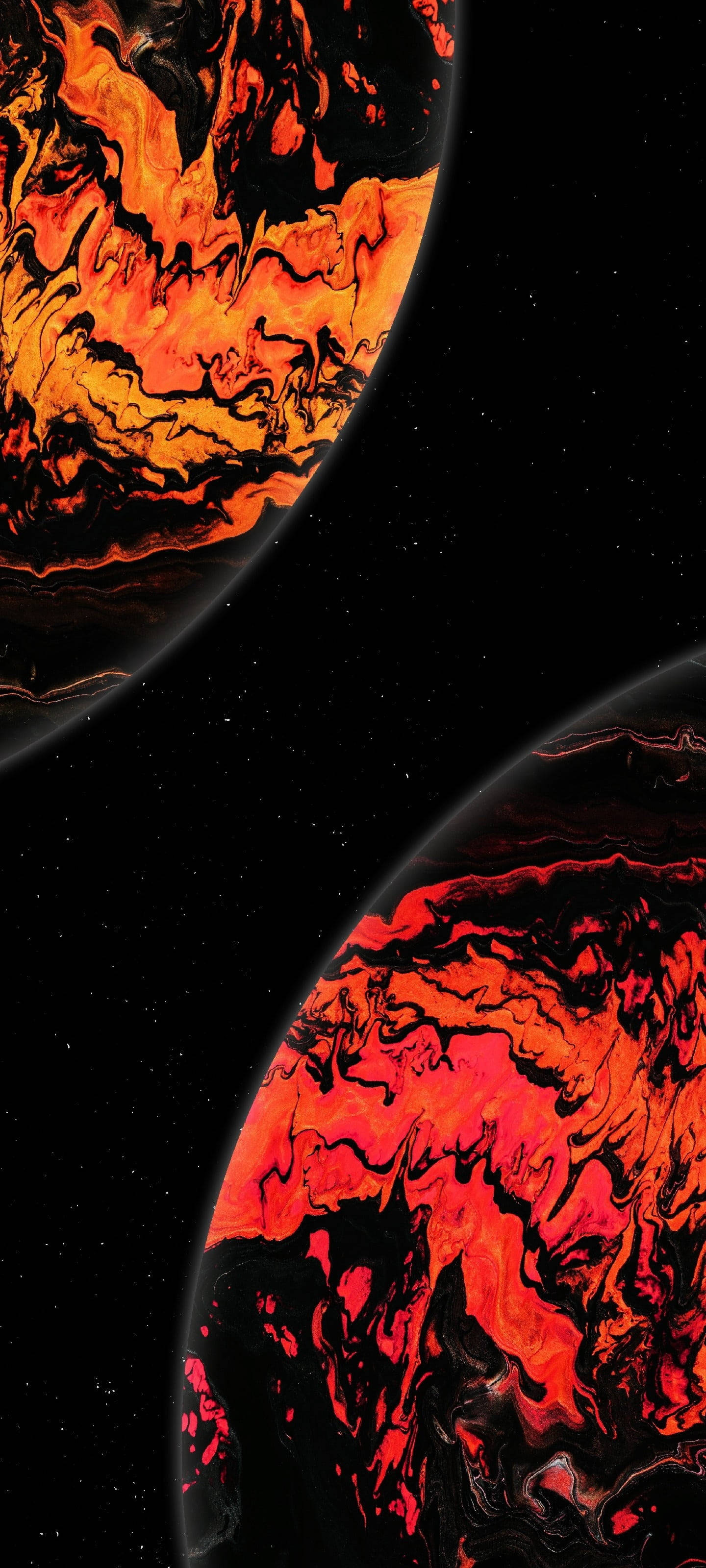 Swart AMOLED Planeet Muurpapier