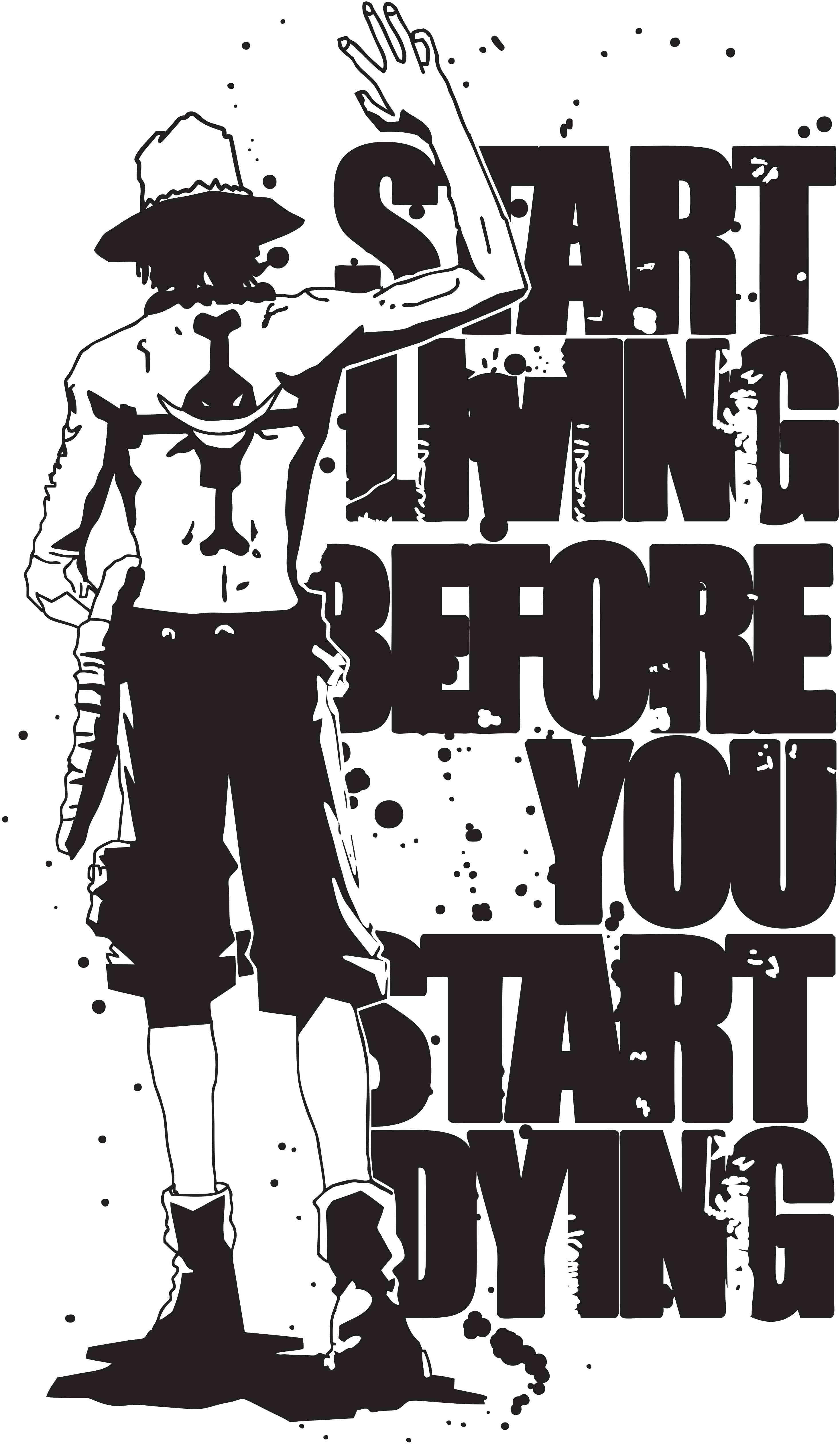 Swart Anime Ace Muurpapier
