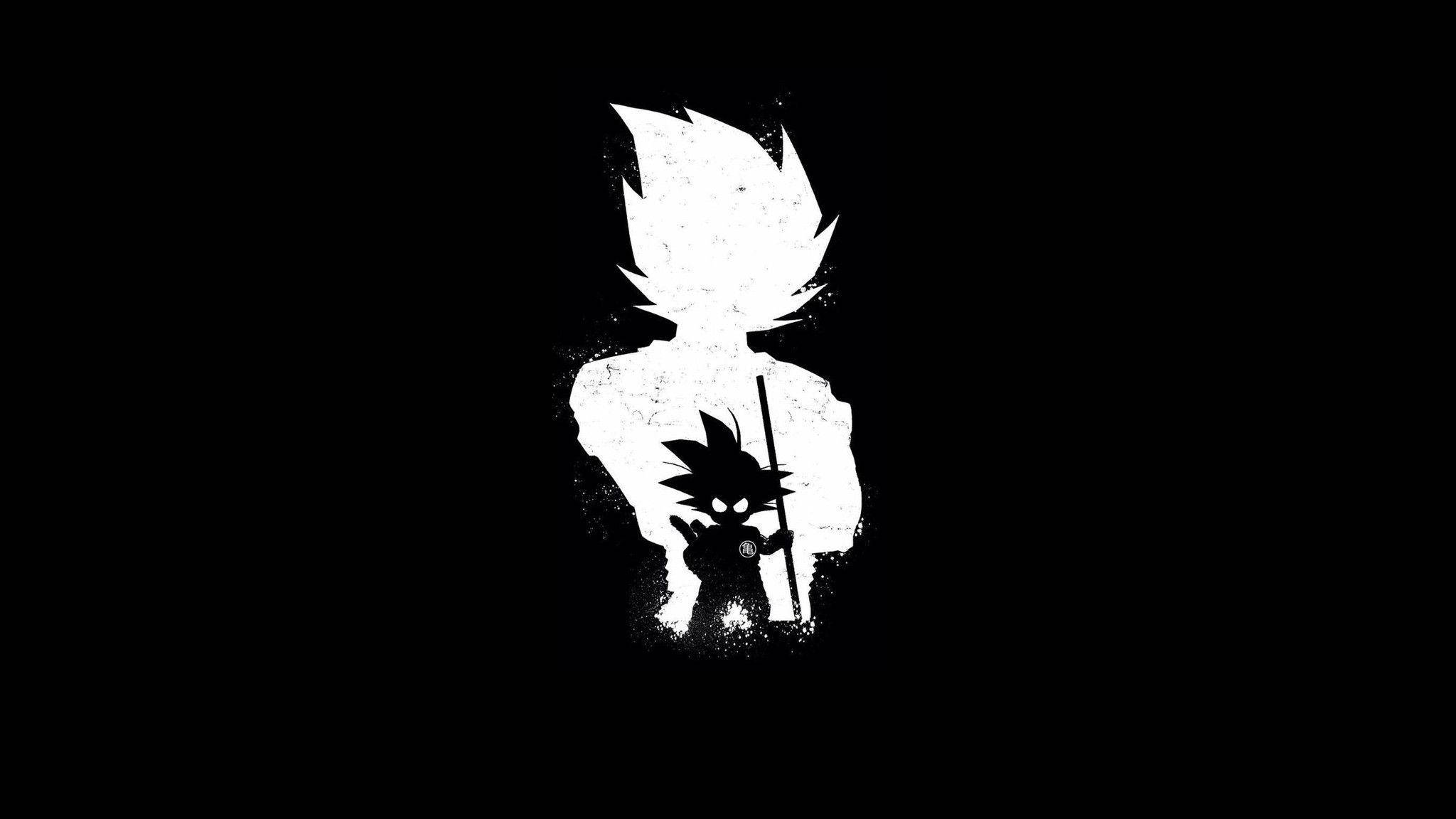 Swart Anime Goku Muurpapier