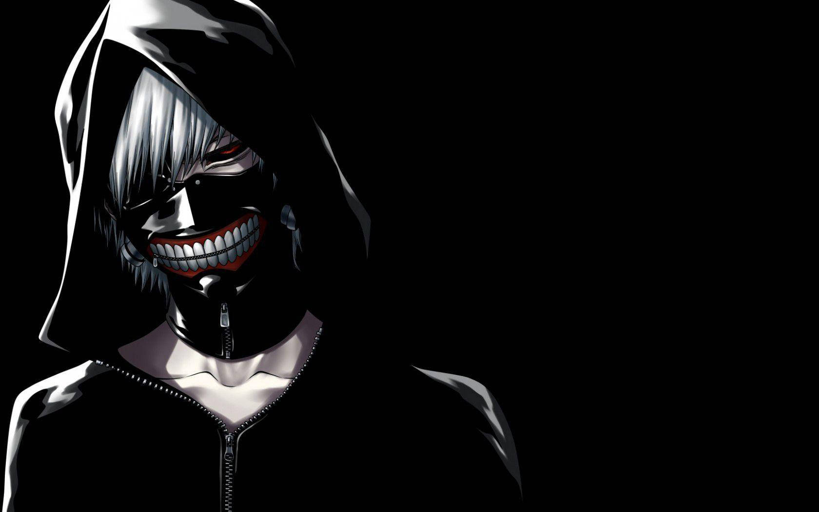 Swart Anime Ken Kaneki Muurpapier
