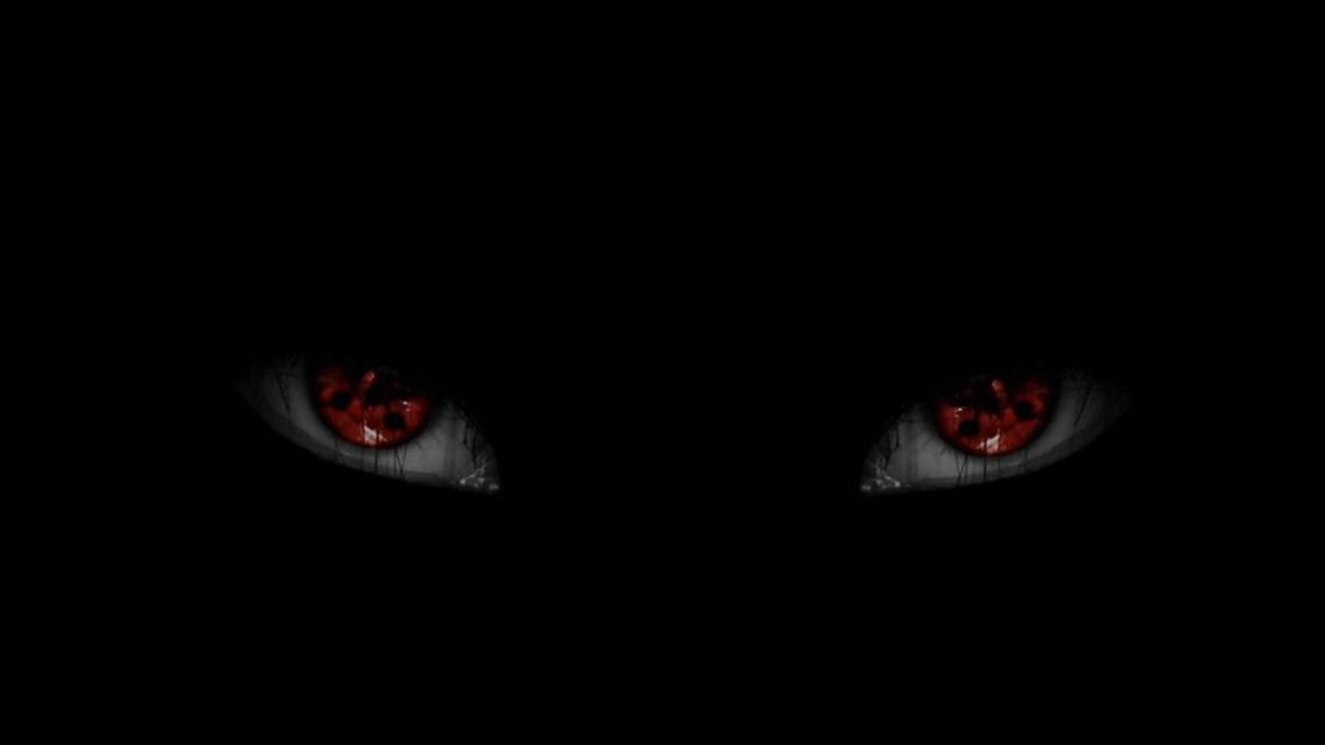 Swart Anime Sharingan Oë Muurpapier