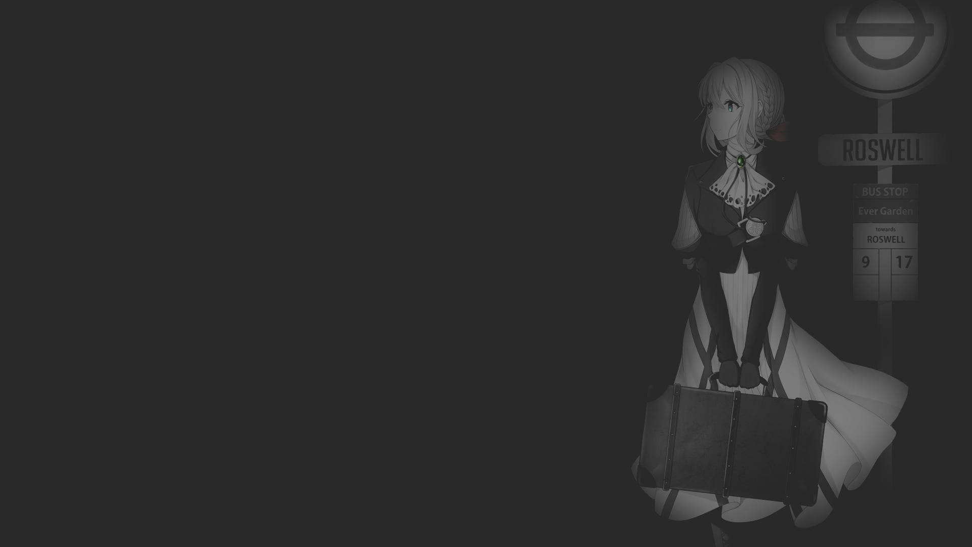 Swart Anime Violet Evergarden Muurpapier