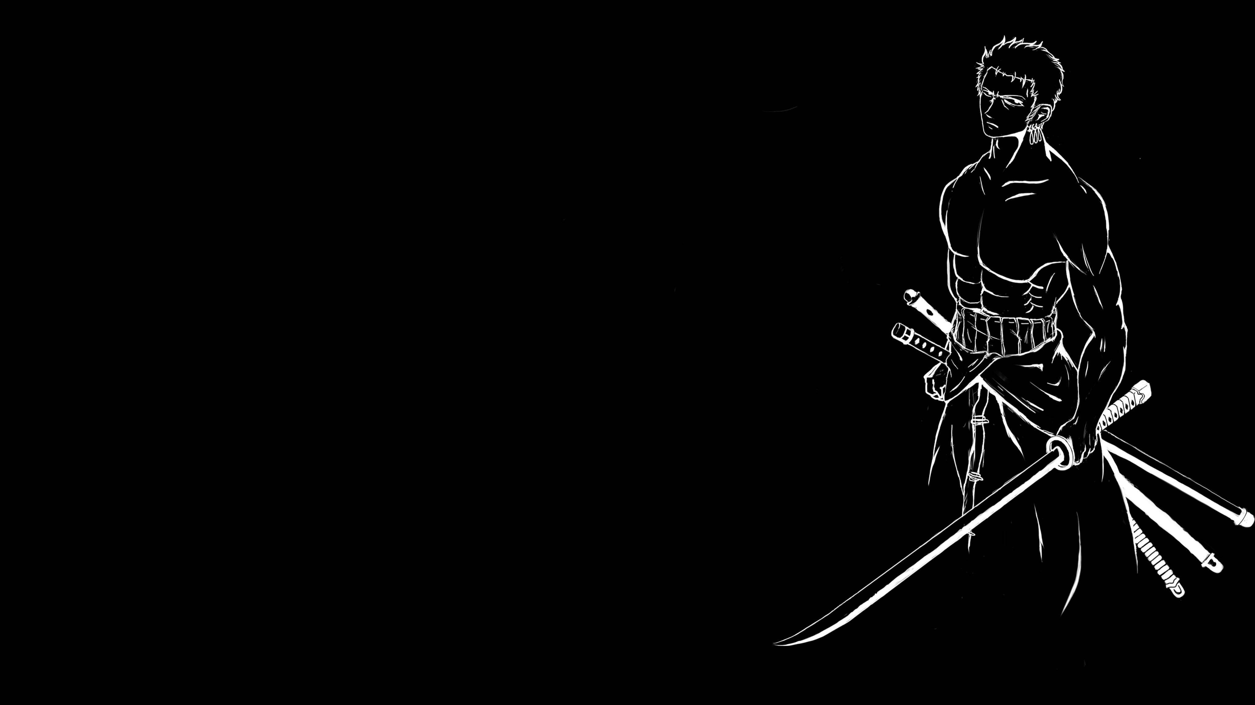 Swart Anime Zoro Muurpapier