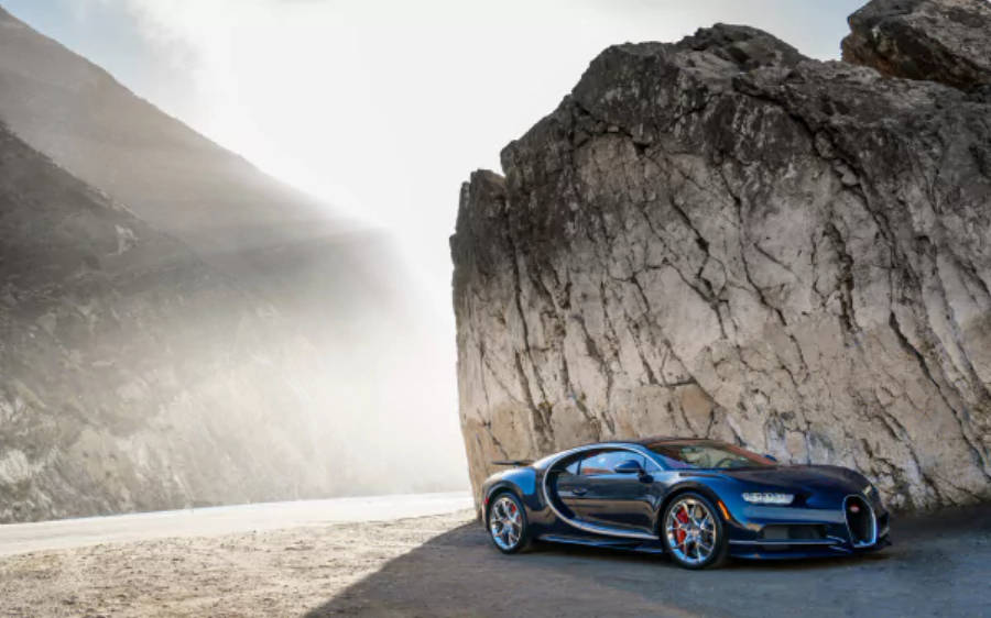 Swart Bugatti Chiron 4K Muurpapier