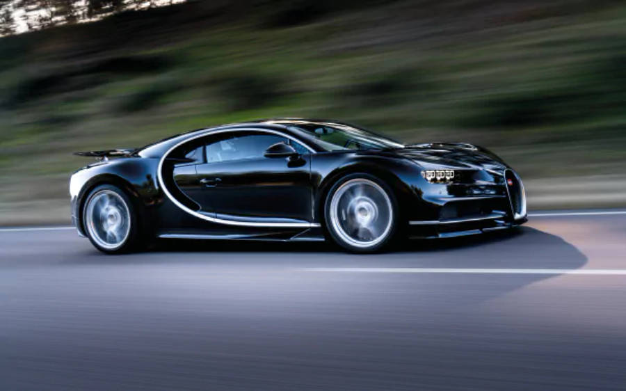 Swart Bugatti Chiron 4K Muurpapier