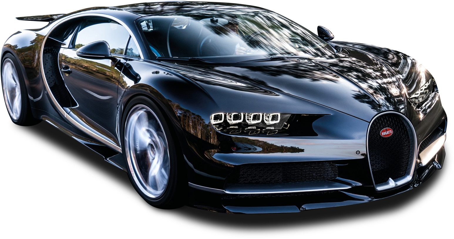 Swart Bugatti Chiron Syaansig Muurpapier