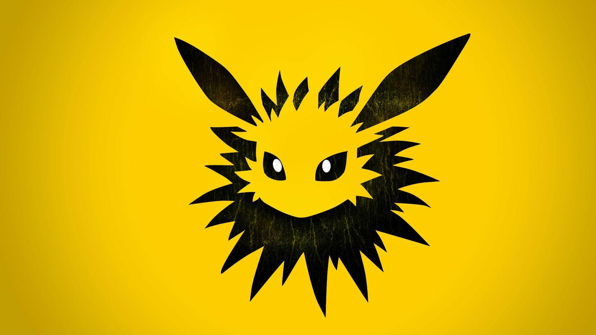 Swart en Geel Jolteon Muurpapier