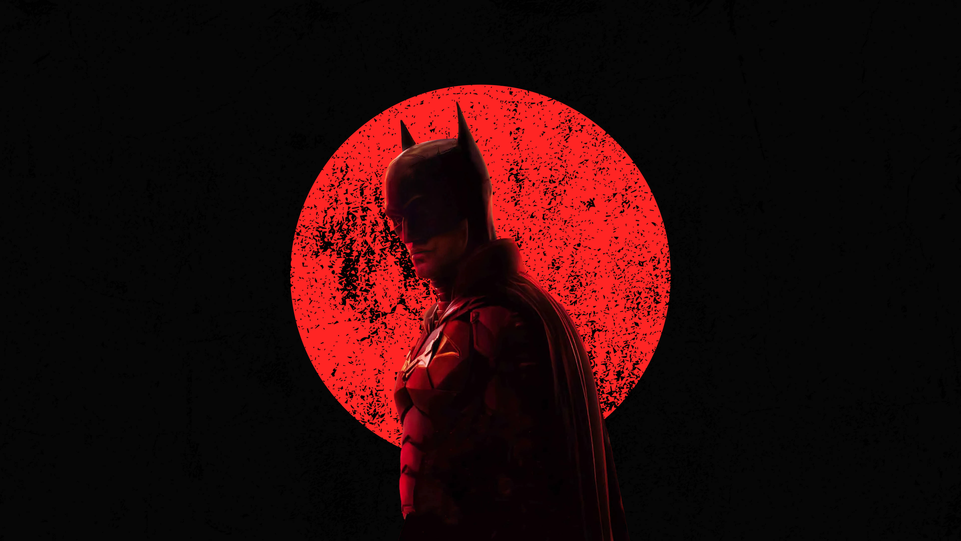 Swart en Rooi Estetiese 4K Gotham Batman Muurpapier