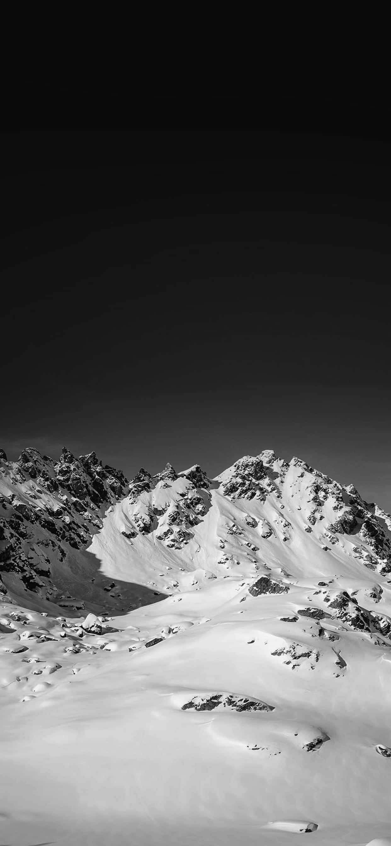 Swart en Wit Berg iPhone XS Max Winter Agtergrond Muurpapier