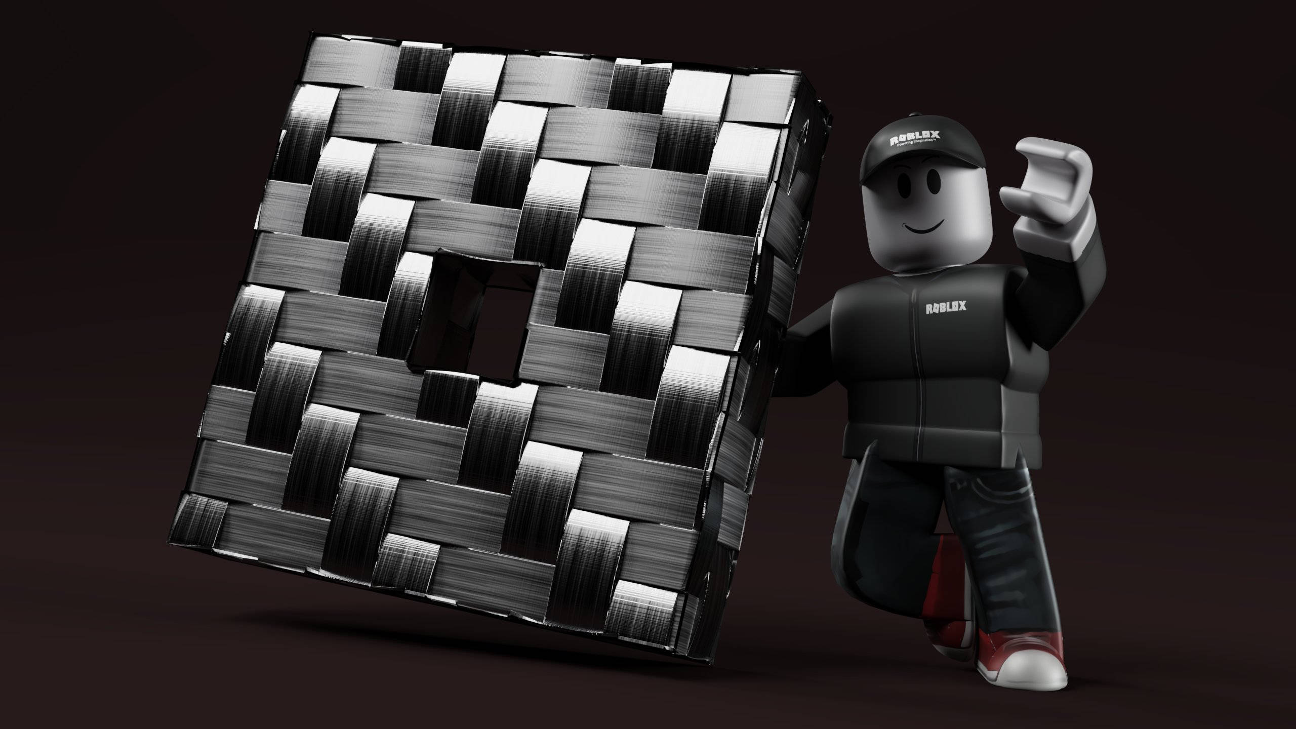 Swart-en-Wit Koel Roblox Muurpapier