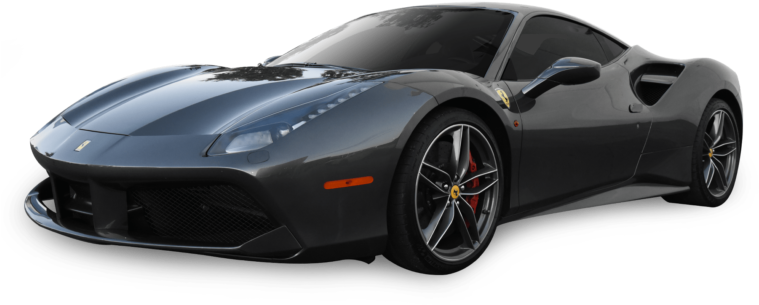 Swart Ferrari Supermotor met Sierlike Lyne Muurpapier
