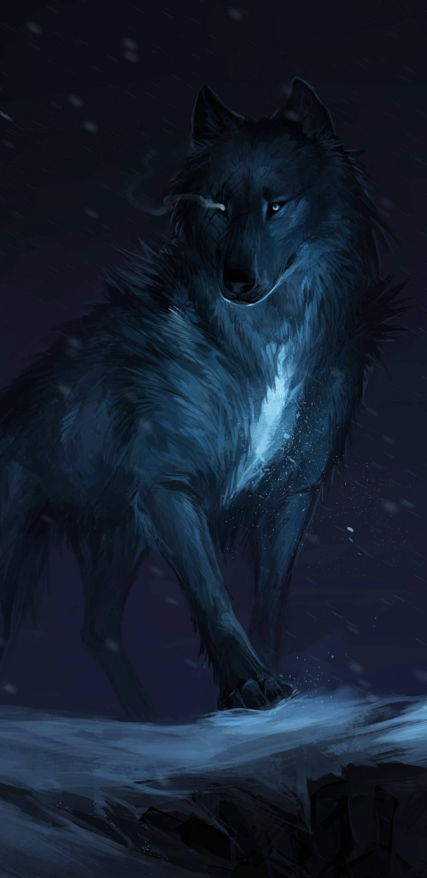 Swart Galaksie Wolf Kuns Muurpapier