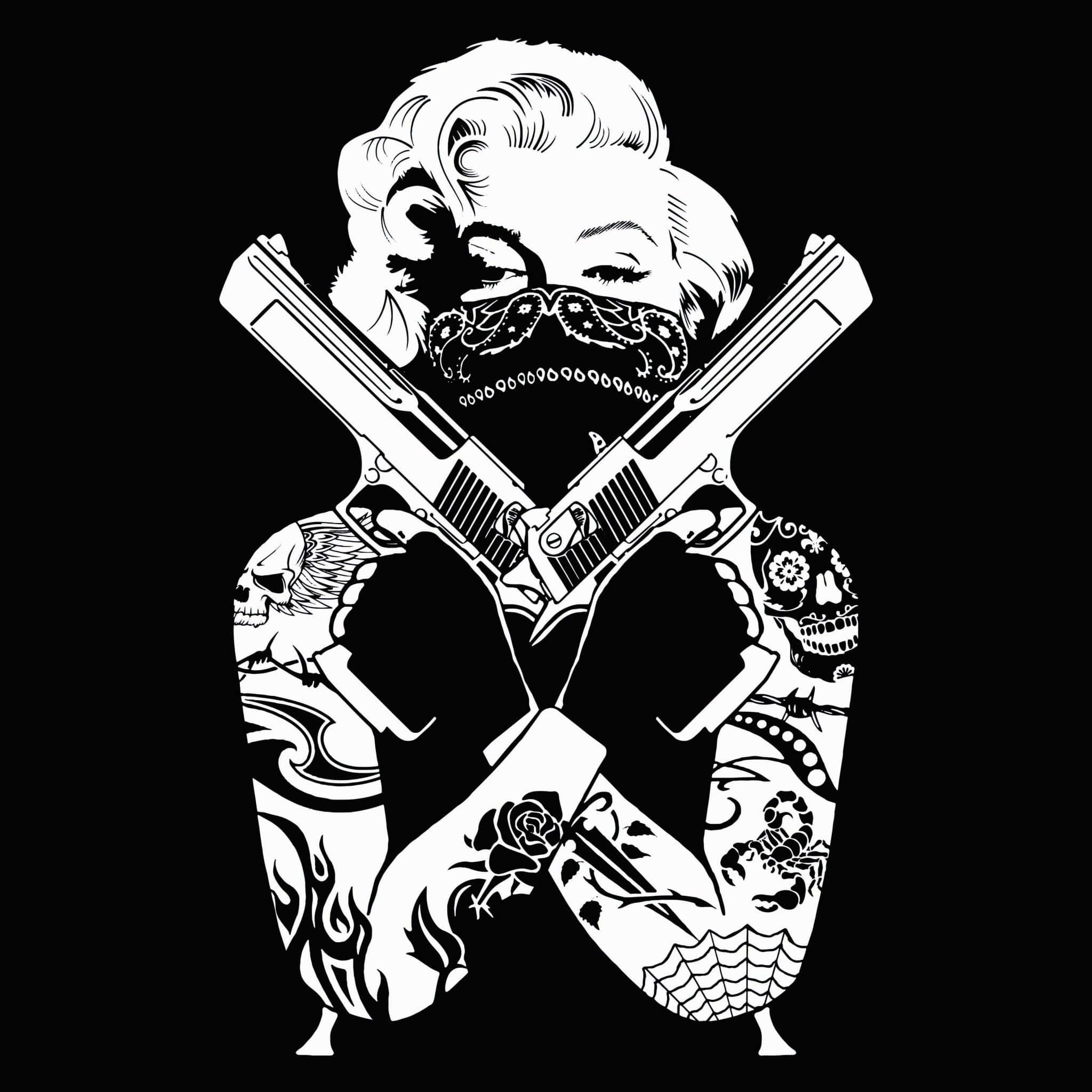 Swart Gangster Marilyn Monroe Muurpapier