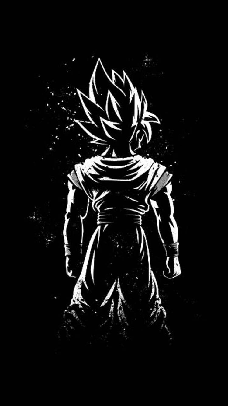 Swart Goku-foon in Monochroom Muurpapier