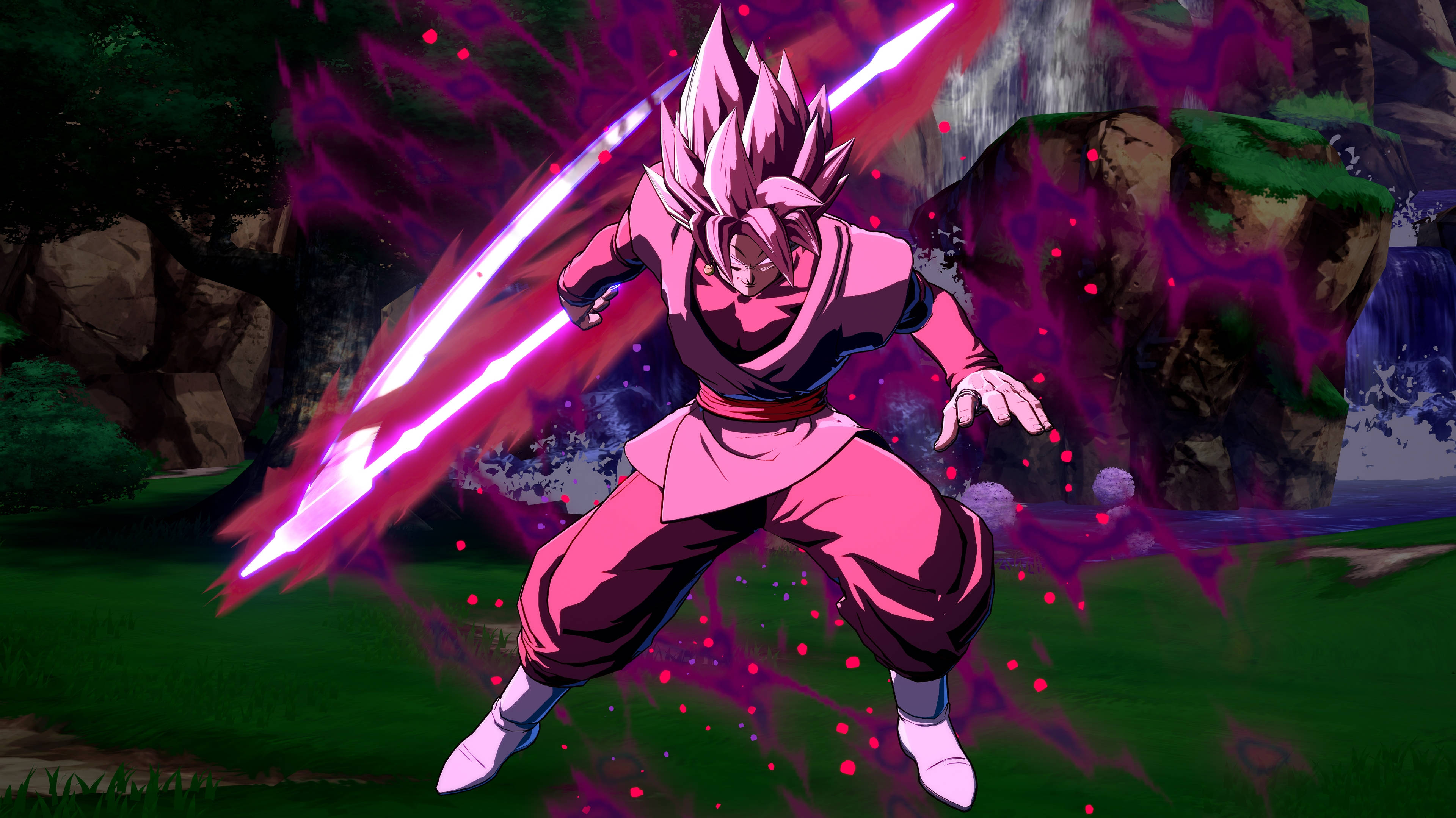 Swart Goku met Doodsikkels Muurpapier