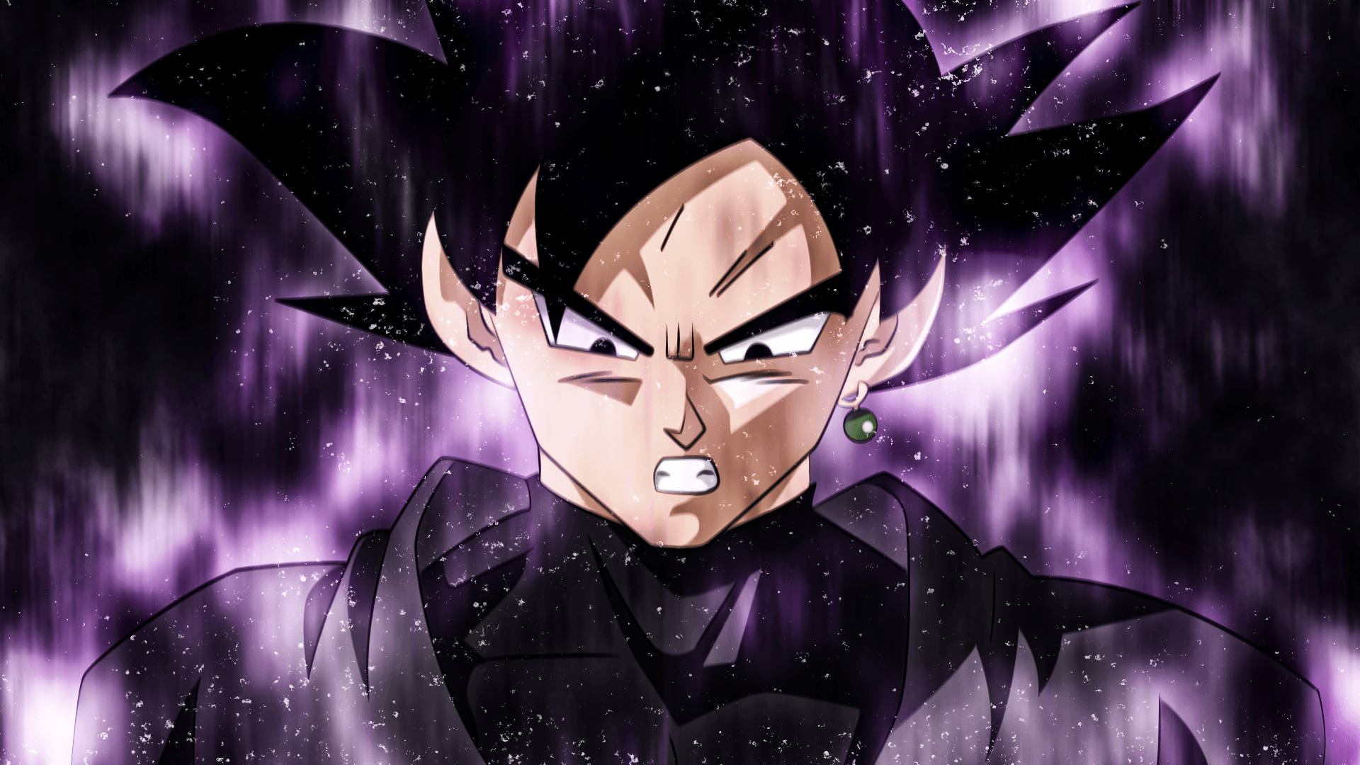 Swart Goku met Skaduryke Aura Muurpapier
