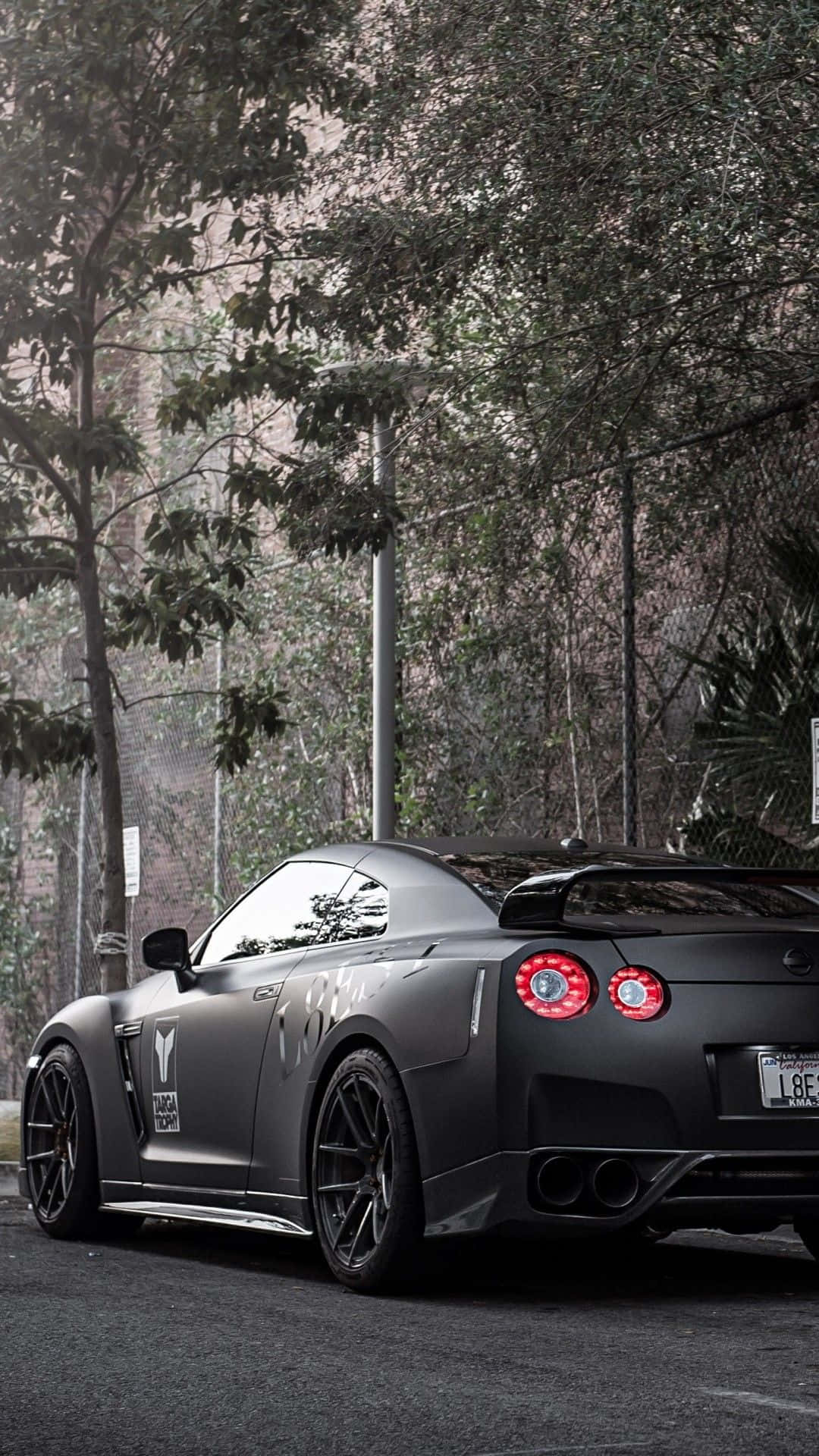Swart GTR R35 Motor Muurpapier