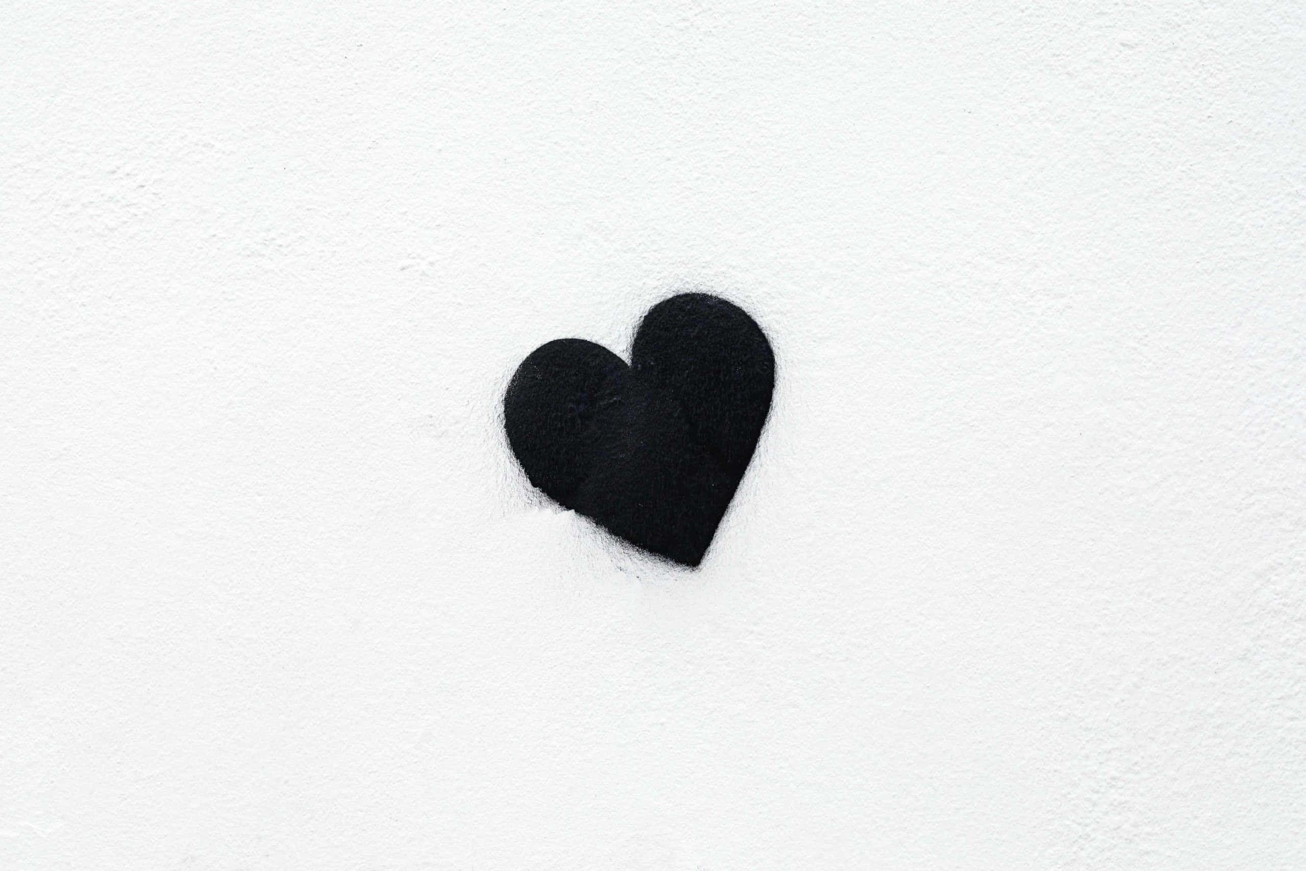Swart Hart PFP Wit Agtergrond Muurpapier