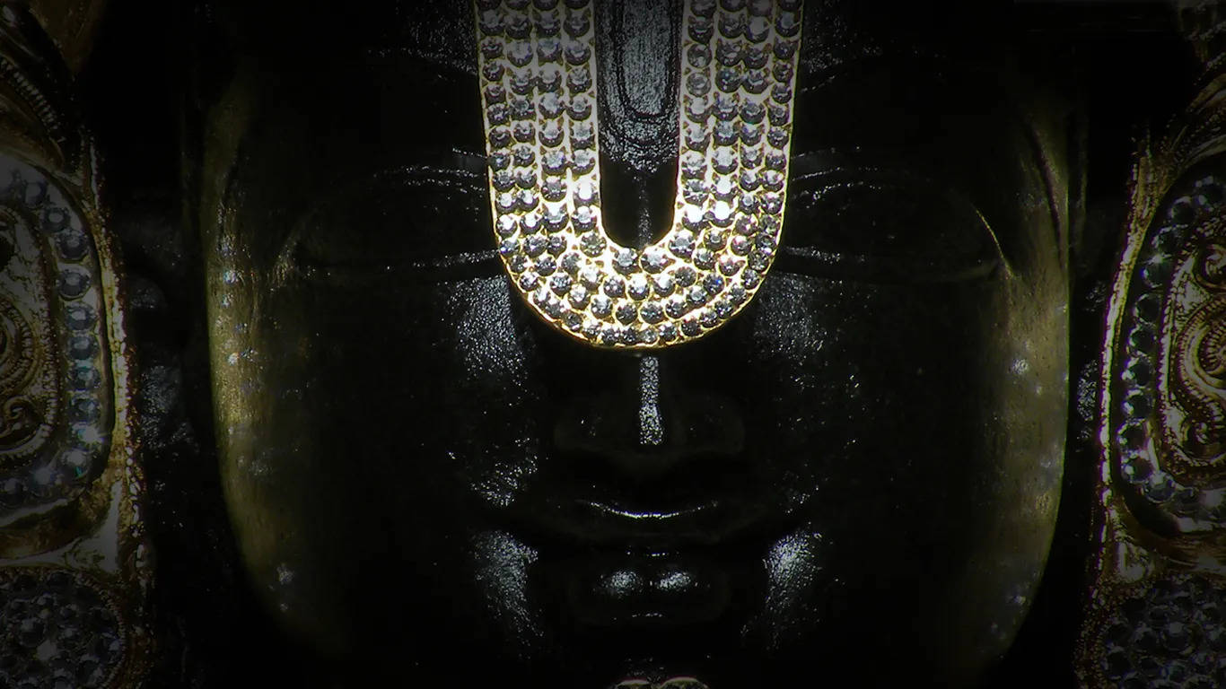 Swart Heer Venkateswara 4K Muurpapier