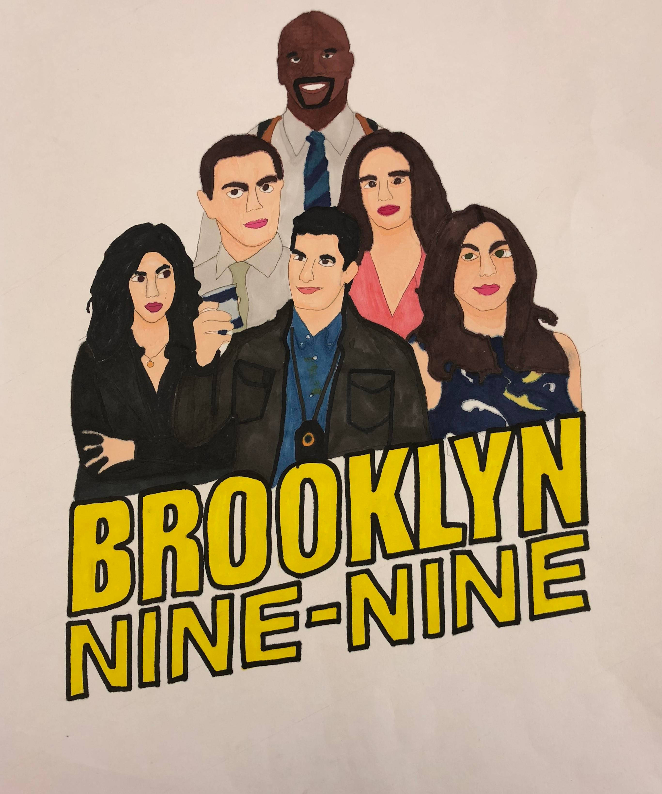 Swart Ink Mario-kuns uit Brooklyn Nine Nine Muurpapier