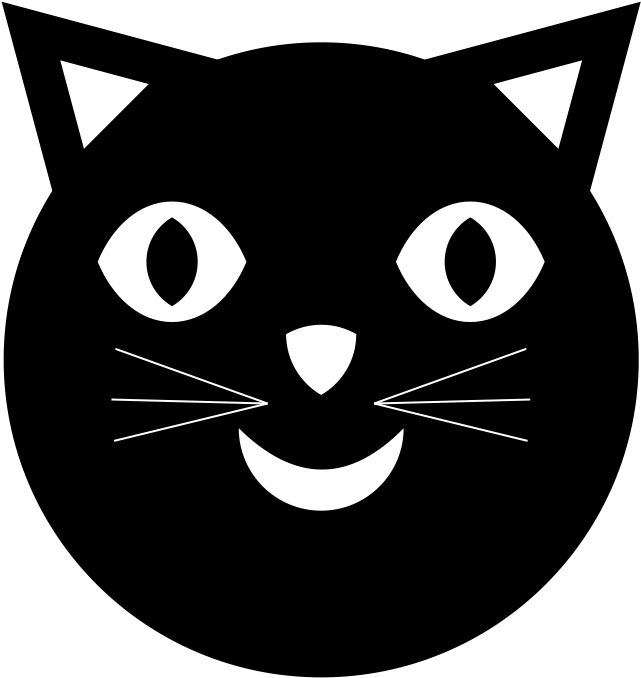 Swart Kat Grafiese Ikoon Muurpapier