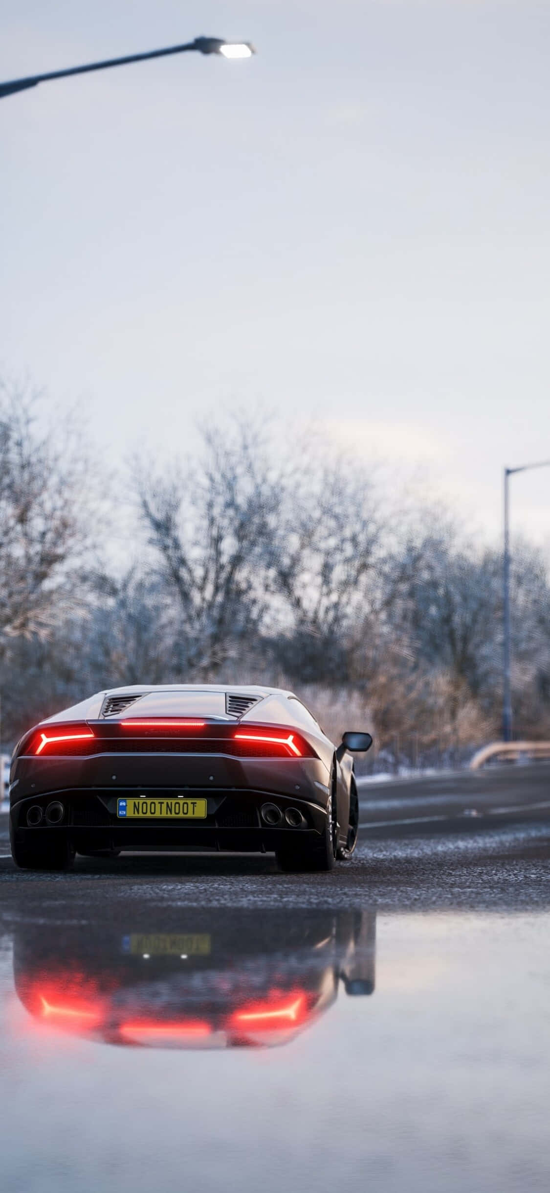 Swart Lamborghini Huracan iPhone X Forza Motorsport 7-agtergrond Muurpapier