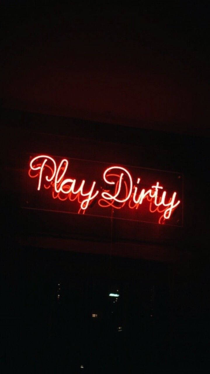 Swart Neon Estetiek Play Dirty Muurpapier