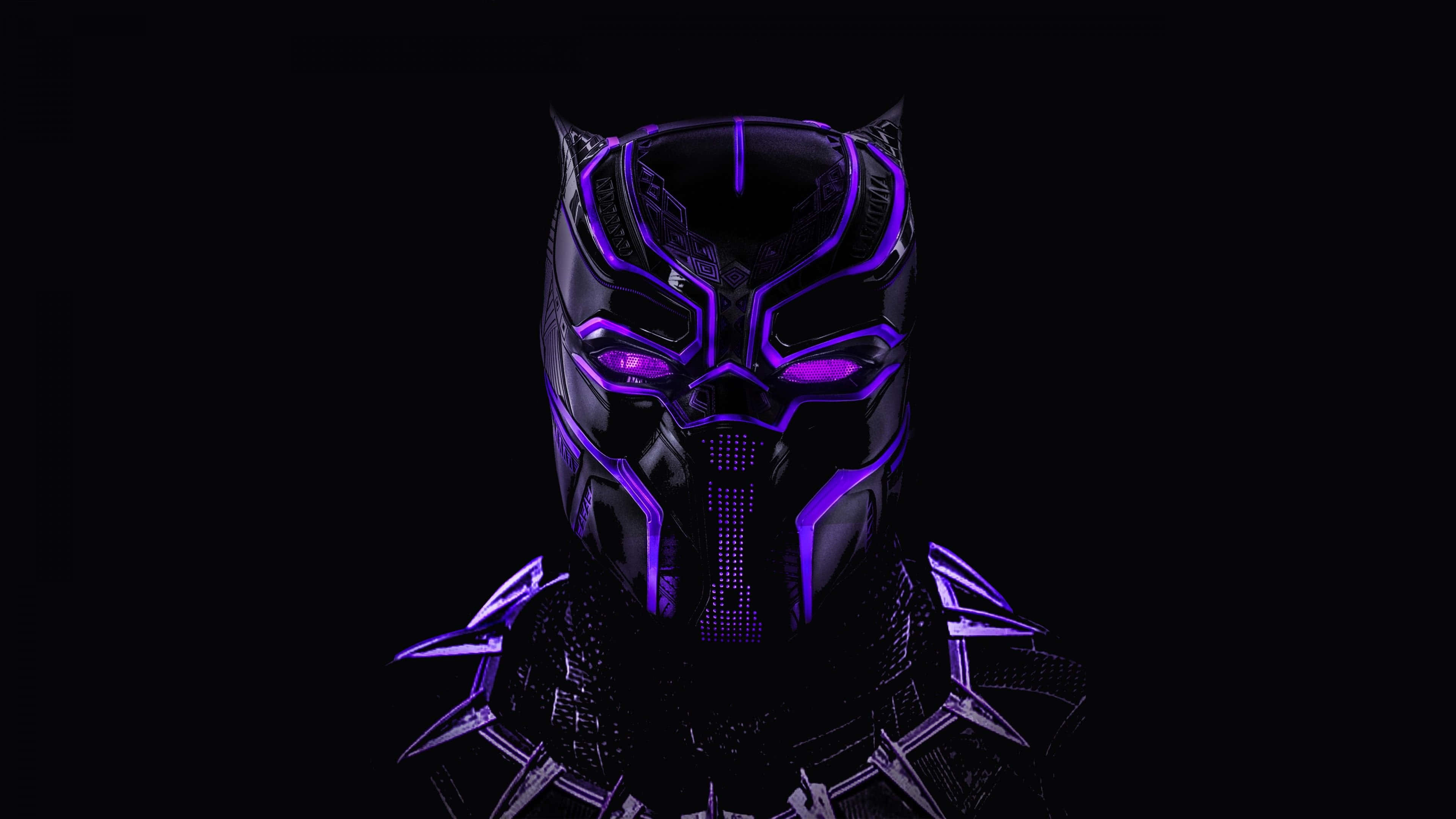 Swart Neon HD Swartpanther Muurpapier