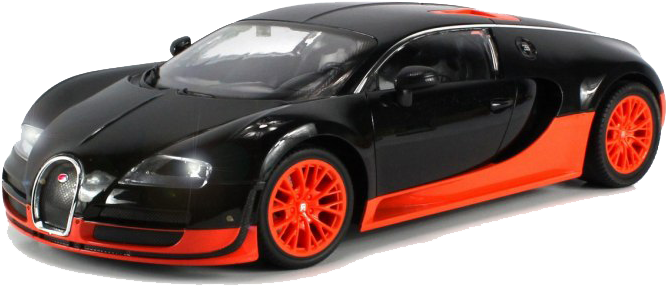 Swart Oranje Bugatti Veyron Sy-aansig Muurpapier