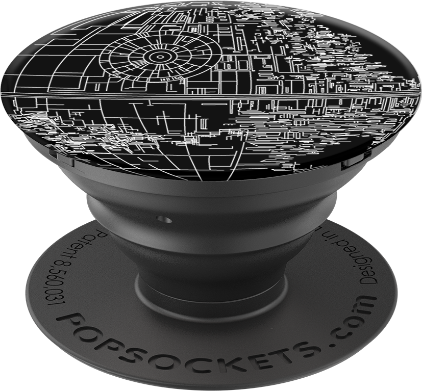 Swart Pop Socket met Grafiese Ontwerp Muurpapier