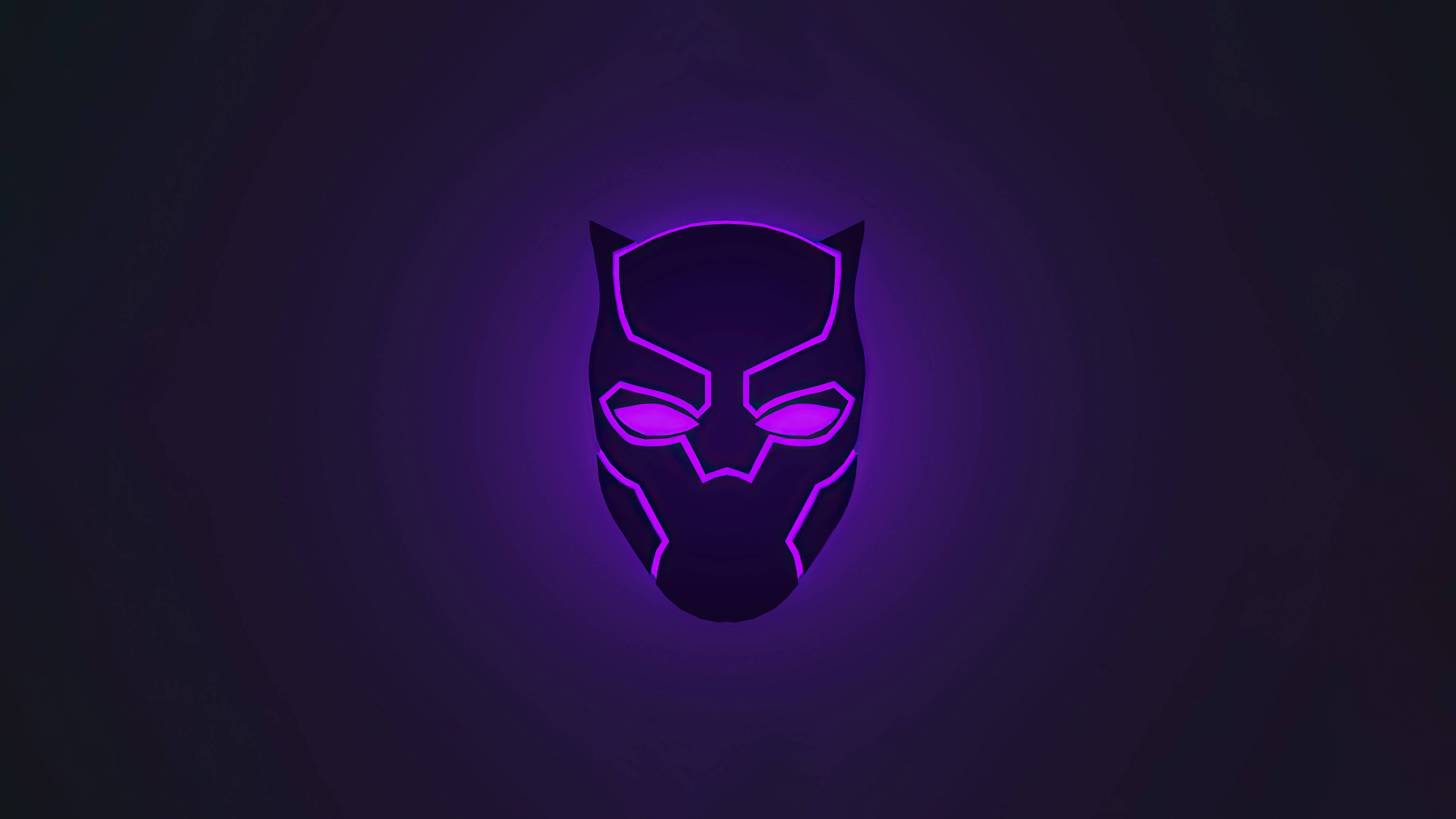 Swart Puma 4K Ultra HD Donker Neon Logo Muurpapier
