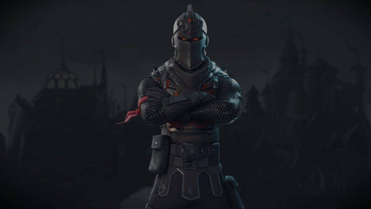 Swart Ridder Koel Fortnite Agtergrond Muurpapier