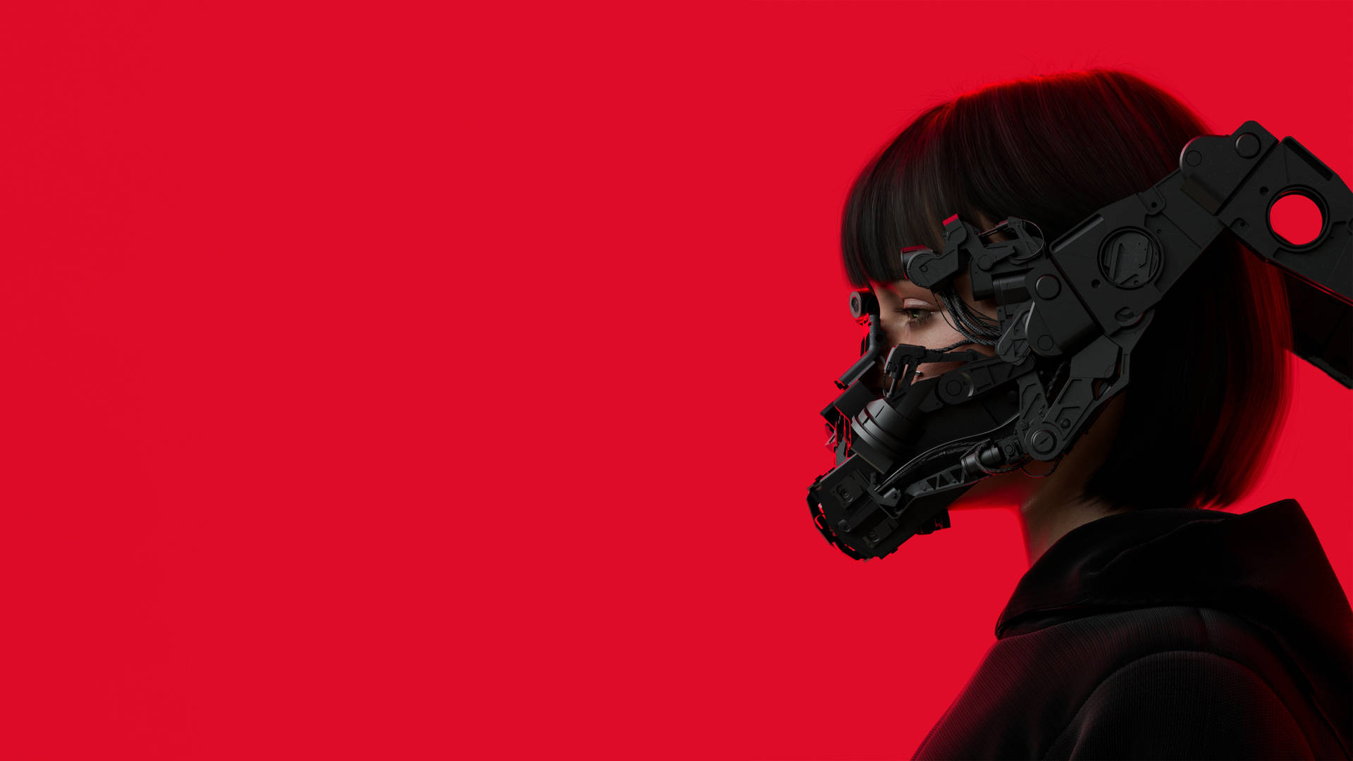 Swart Rooi 4K Cyberpunk — Rooi estetiese GIF Muurpapier