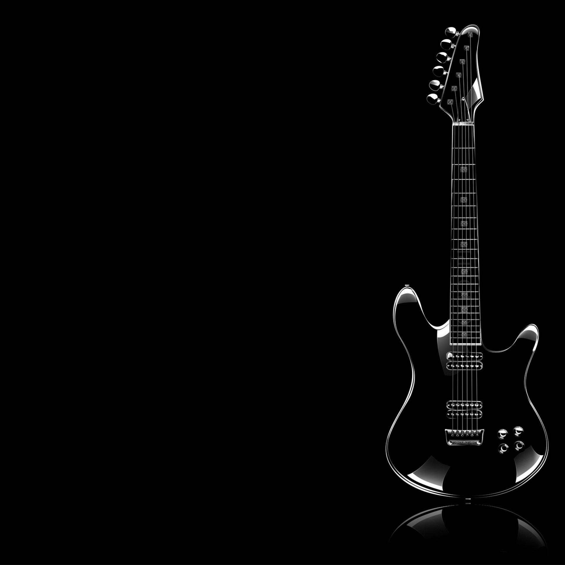 Swart Skoon Kitaar Muurpapier